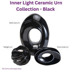 Inner Light Black Ceramic Urn Collection - All Items Sold Separately
