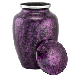 Purple Mist Cremation Urn Medium with Lid Off