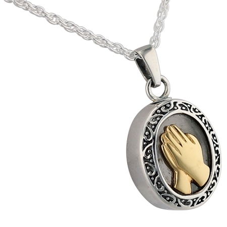 10k Solid Gold Classic Praying Hands Pendant Necklace (RIGHT FACING) – Fran  & Co. Jewelry Inc.