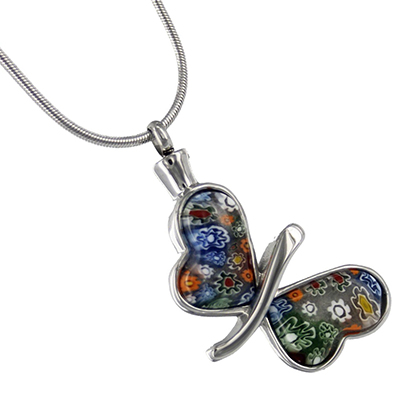 Butterfly Cremation Necklace in Sterling Silver – closebymejewelry