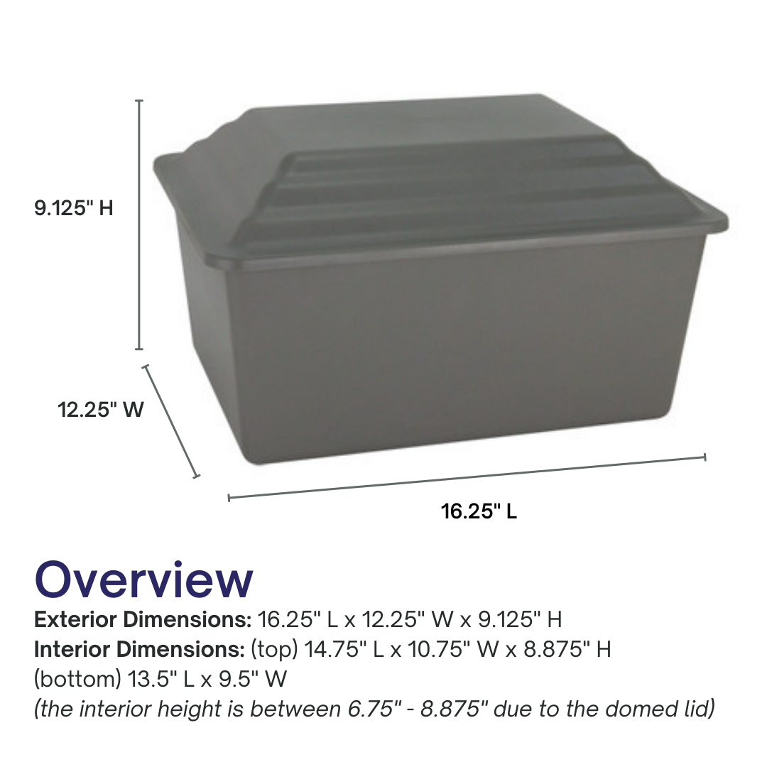 Basic Urn Vault | Gray Urn Vault for Human Ashes