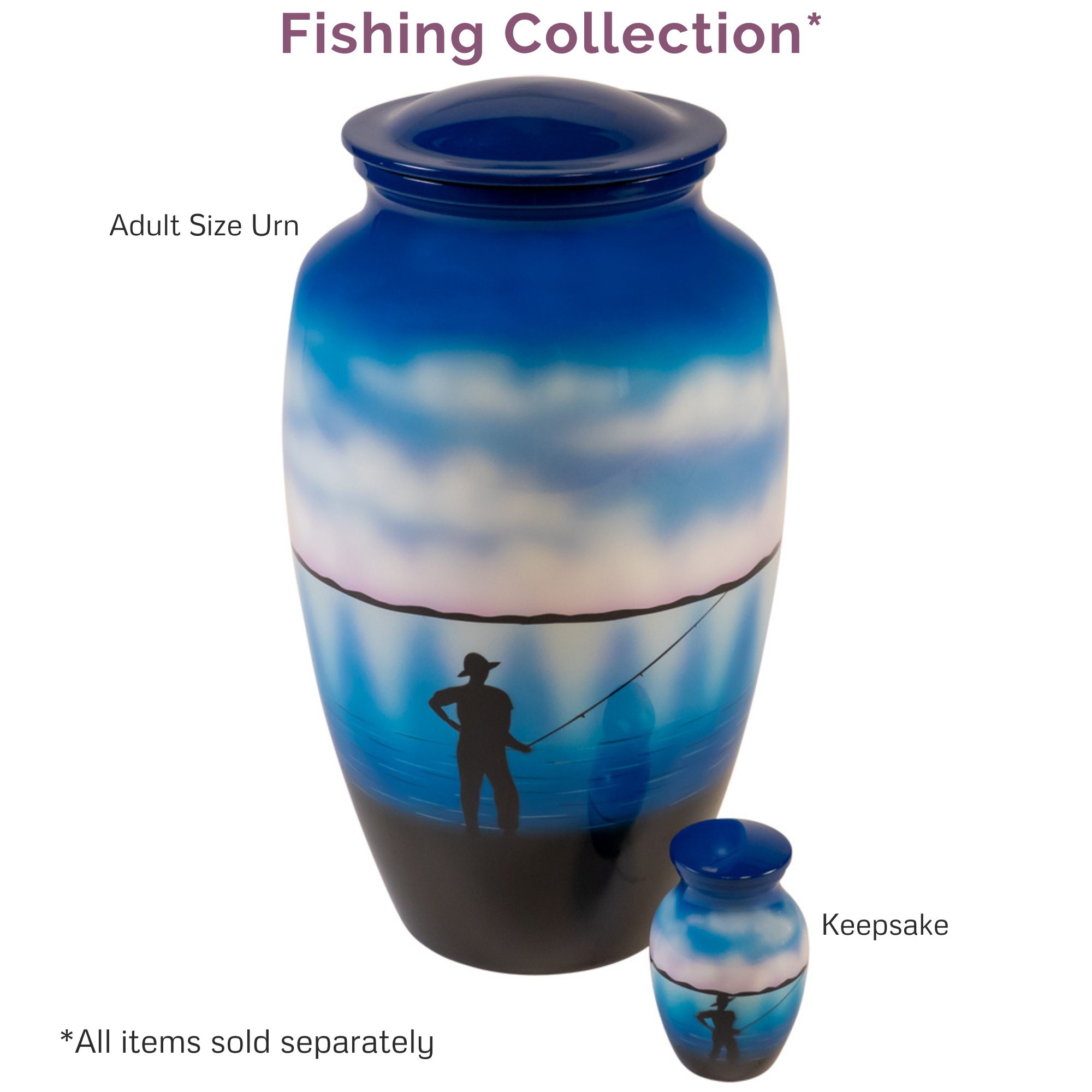 Fishing Cremation Urn | Metal Adult Urns | Stardust Memorials | Memorials for Your Loved One | Urns for Ashes | Cremation Urns | Unique Urns