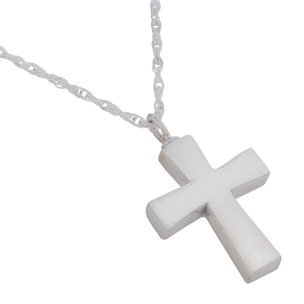 Men's Engravable Geometric Gothic-Style Cross Pendant in 10K White or  Yellow Gold (1 Line) | Zales