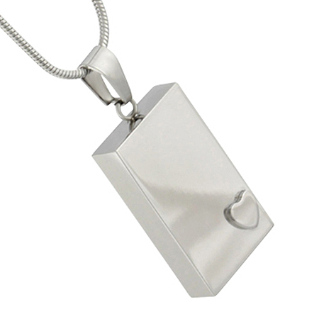 Heart Dog Tag Cremation Jewelry Pendant and Necklace for Ashes