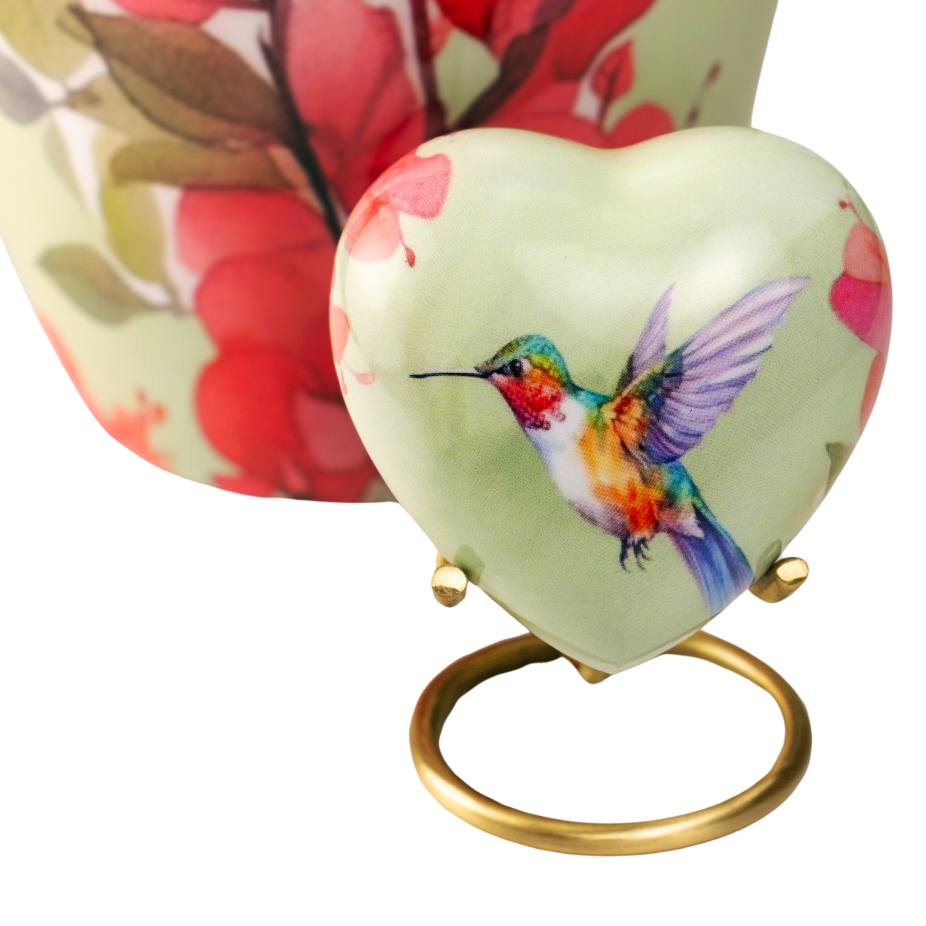 Hummingbird in Nature Heart Keepsake Urn | Mini Urn for Ashes