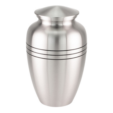 Classic Three Bands Pewter Cremation Urn