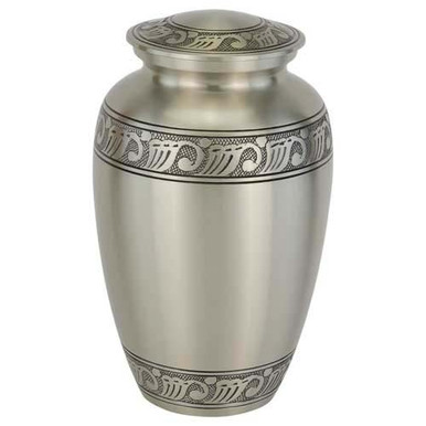 Feather Band Urn for Ashes in Pewter