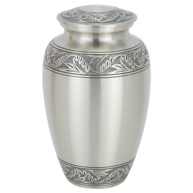 Classic Laurel Pewter Engraved Brass Urn