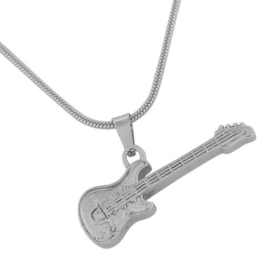 Guitar Necklace in Stainless Steel, Guitar Player Gift – Kalena