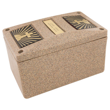 Champion Sandstone Urn Vault - Cross & Ray