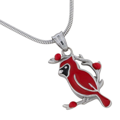 Crystal Cardinal Urn Necklace - Memorial Glass & Jewelry