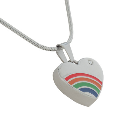 Personalized Swarovski Rainbow Heart Memorial Pendent w/Charms
