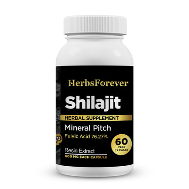 Shilajit Capsules – Mineral Pitch – 60 Vege Capsules – 800 mg each.