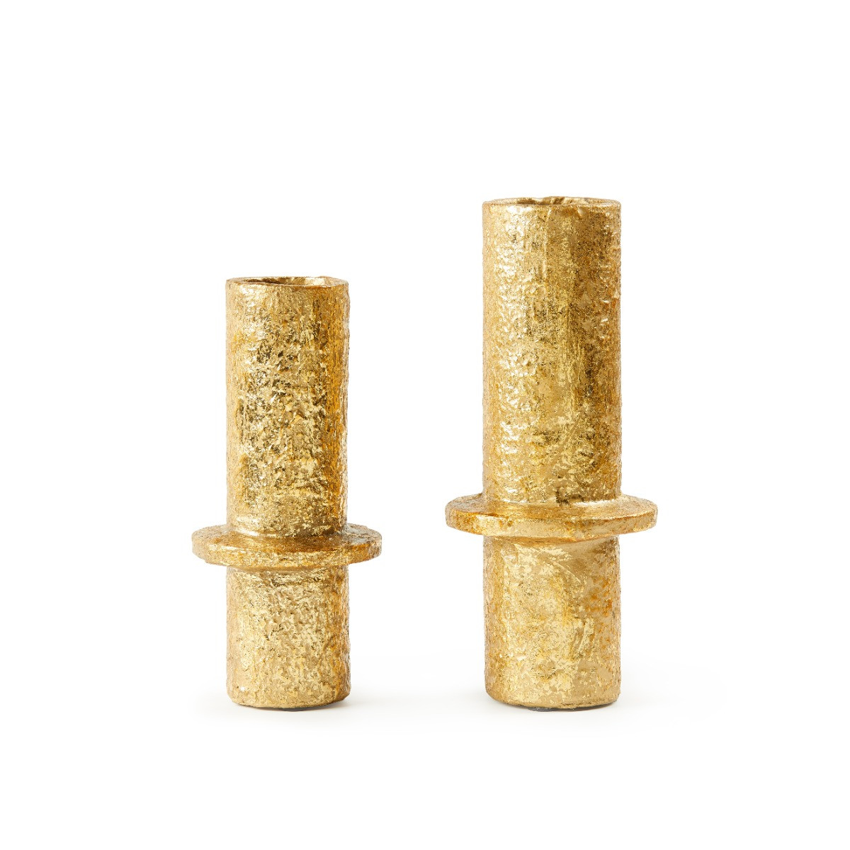 Kyoto Set of 2 Vases, Gold Leaf