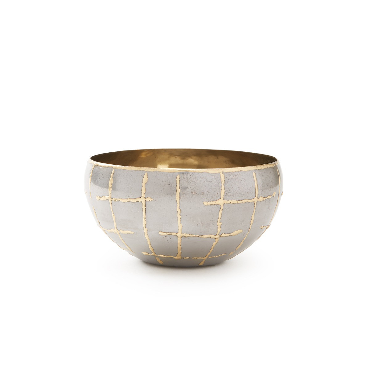 Loom Medium Bowl, Silver and Brass