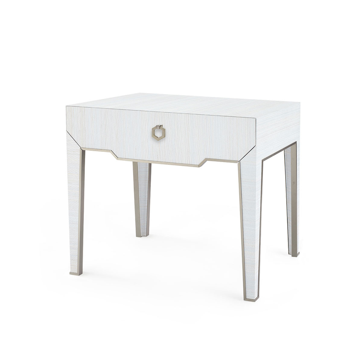 Madeline 1-Drawer Side Table, Platinum Shimmer