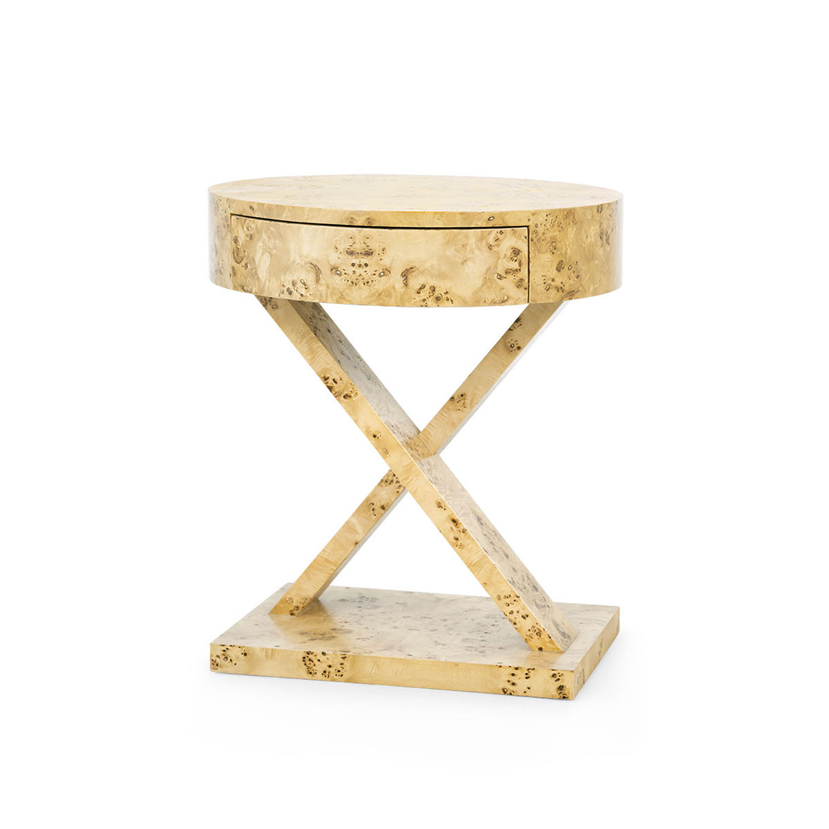 Modena 1-Drawer Side Table, Burl