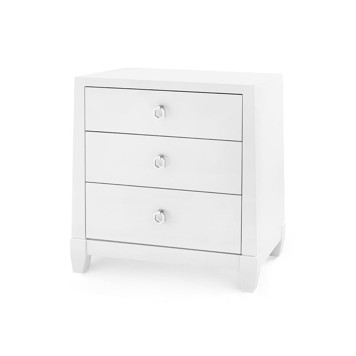 Madison 3-Drawer Side Table, Chiffon White