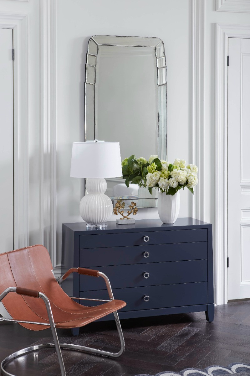 Madison Large 4-Drawer, Navy Blue Lacquer