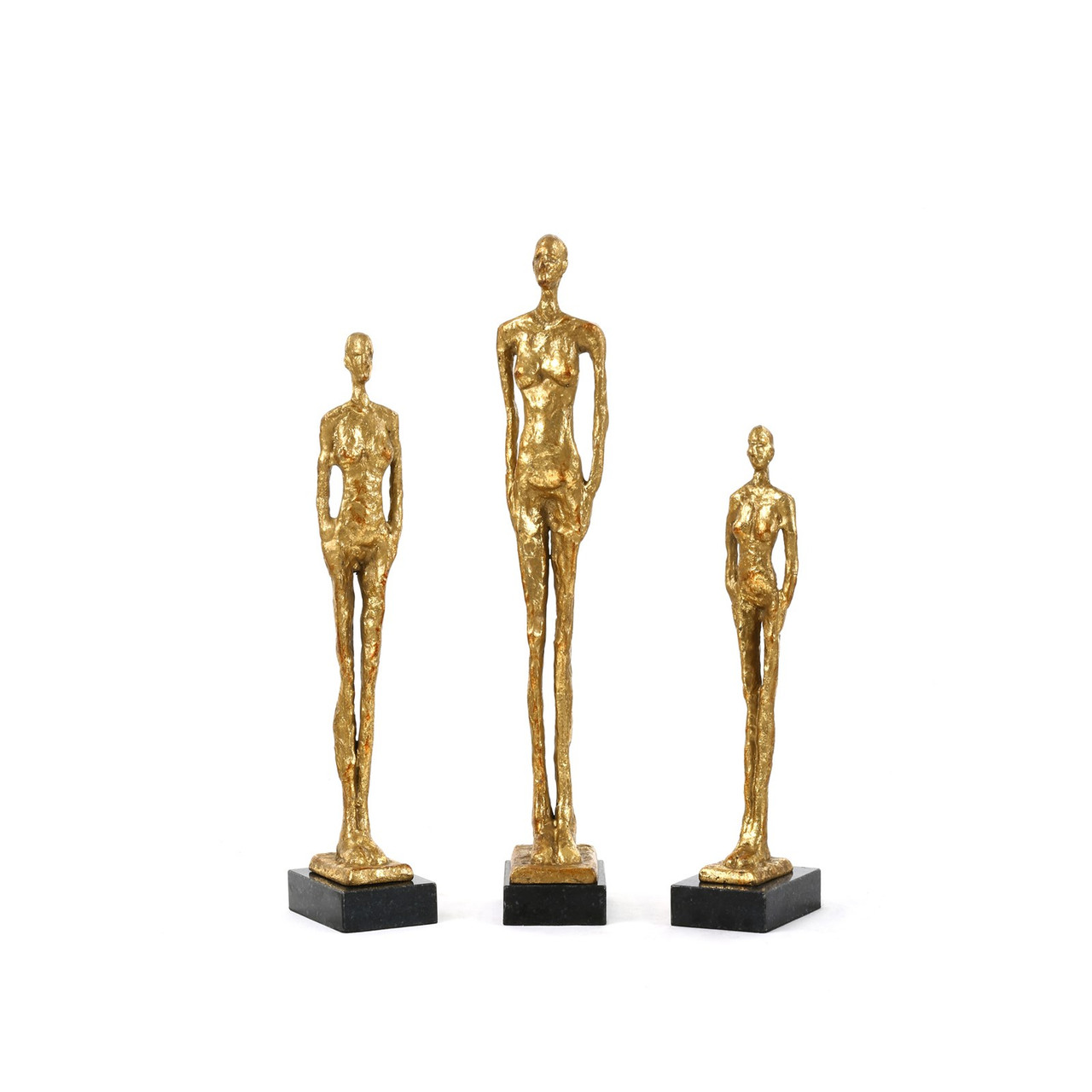 Miles Statues - Set of 3 Statues, Gold Leaf