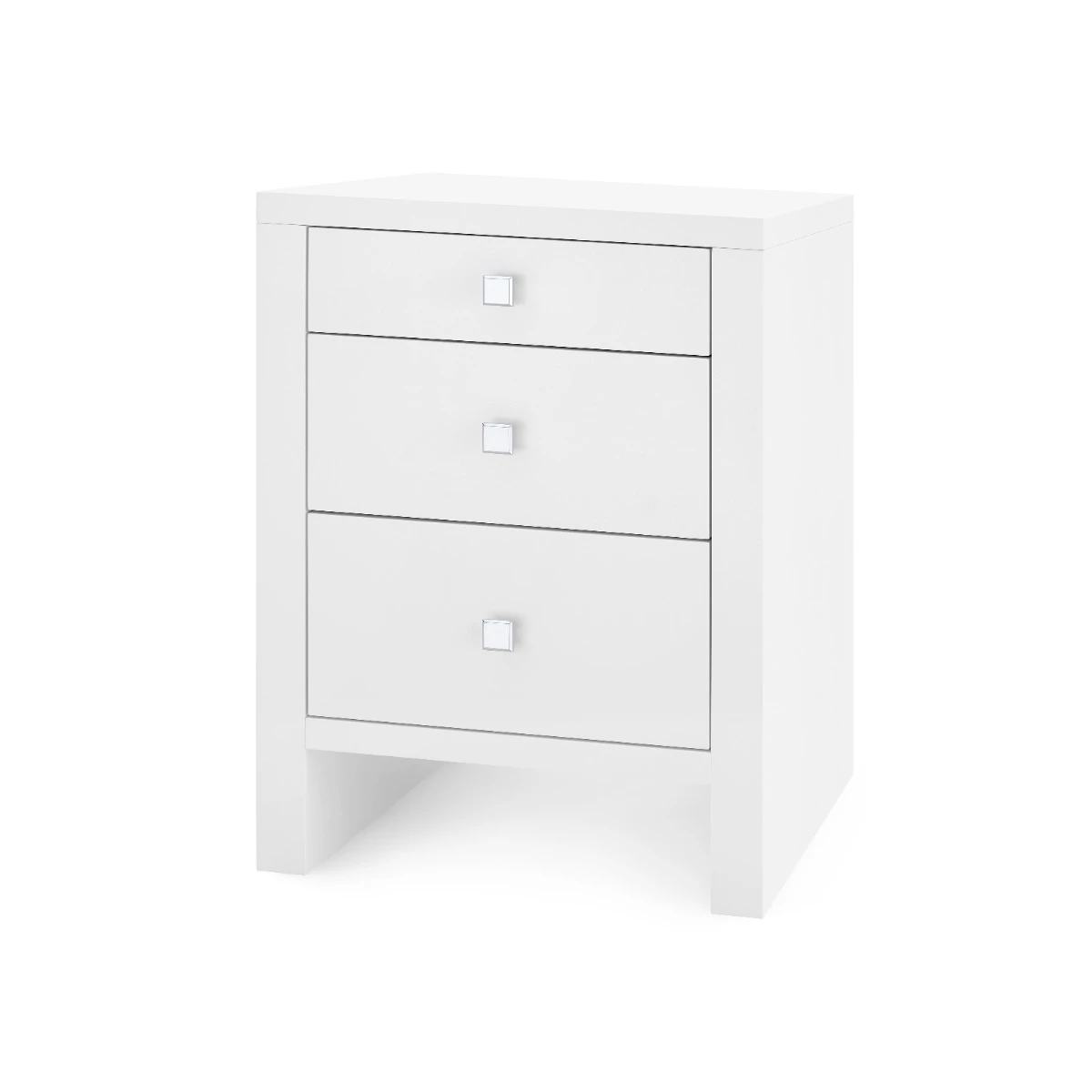 Morgan 3-Drawer Side Table, Chiffon White