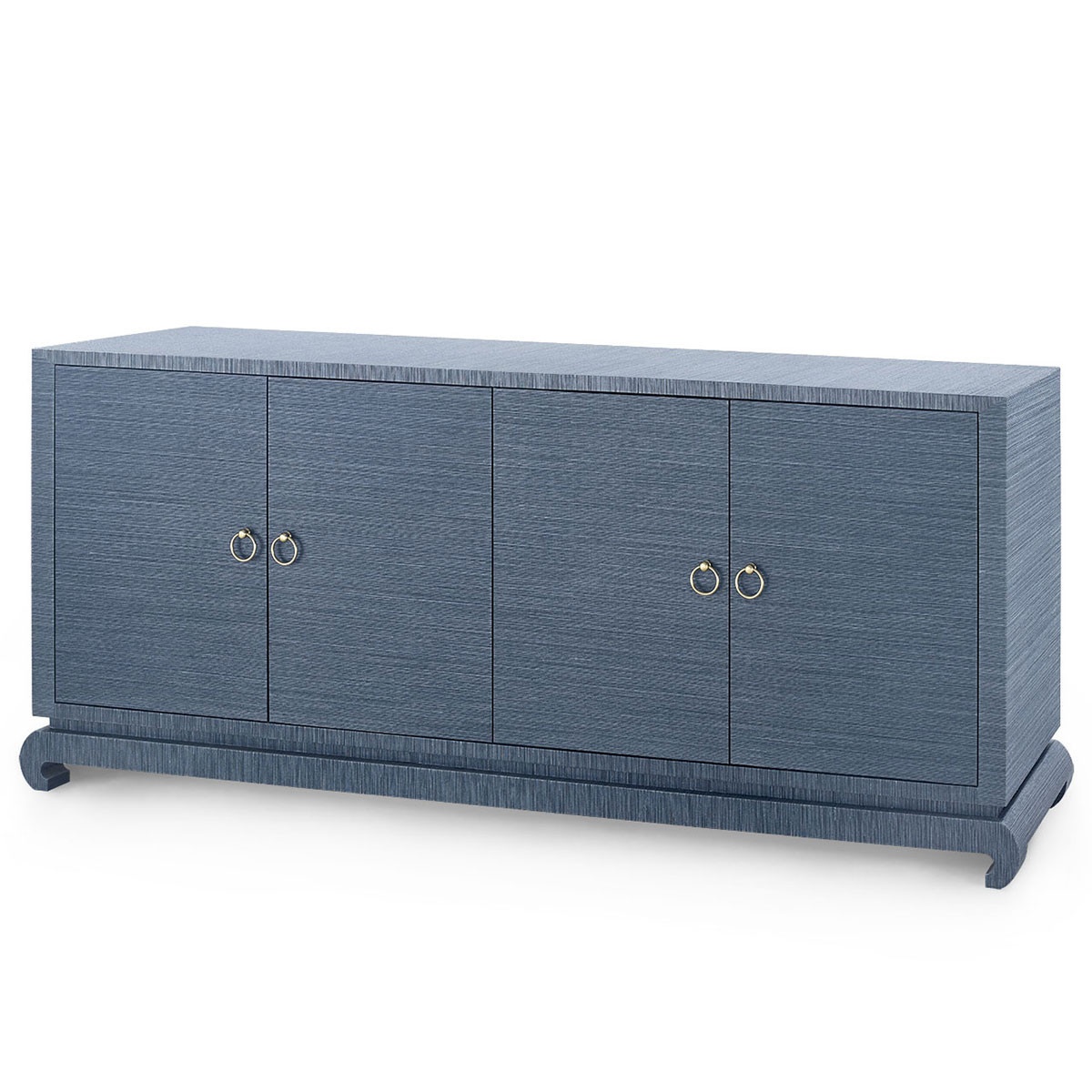 BEARDSLEY LIVETART トロミラフハオリ　インディゴブルー Meredith Extra Large 4-Door Cabinet, Navy Blue