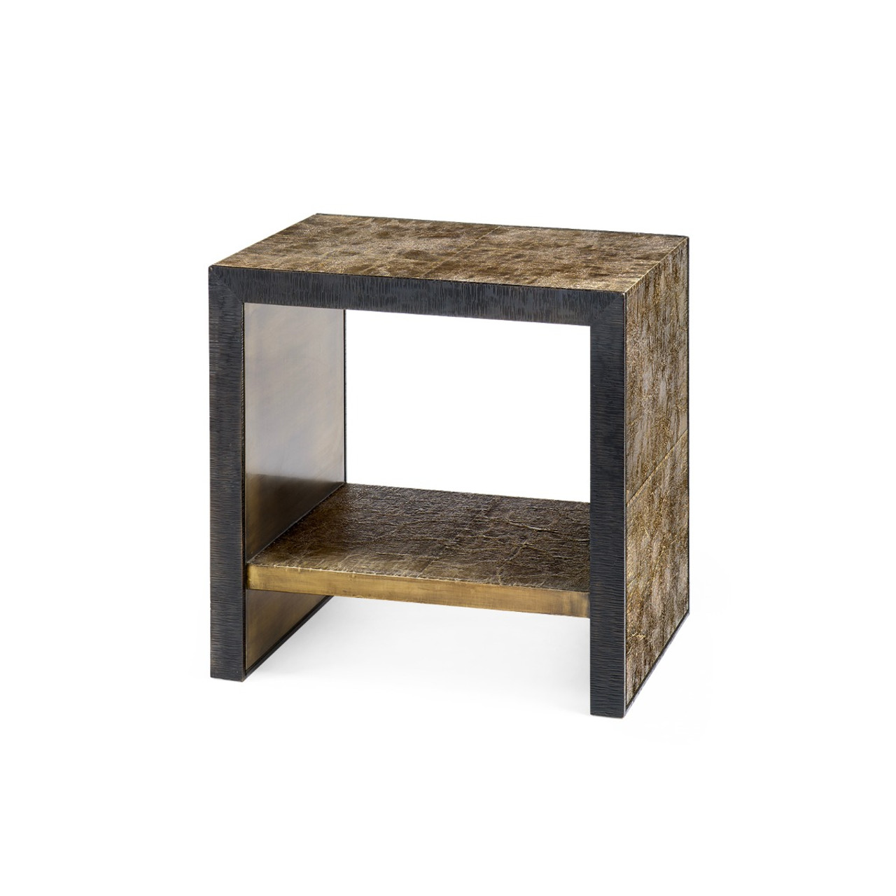 Odeon Side Table, Antique Brass and Dark Bronze