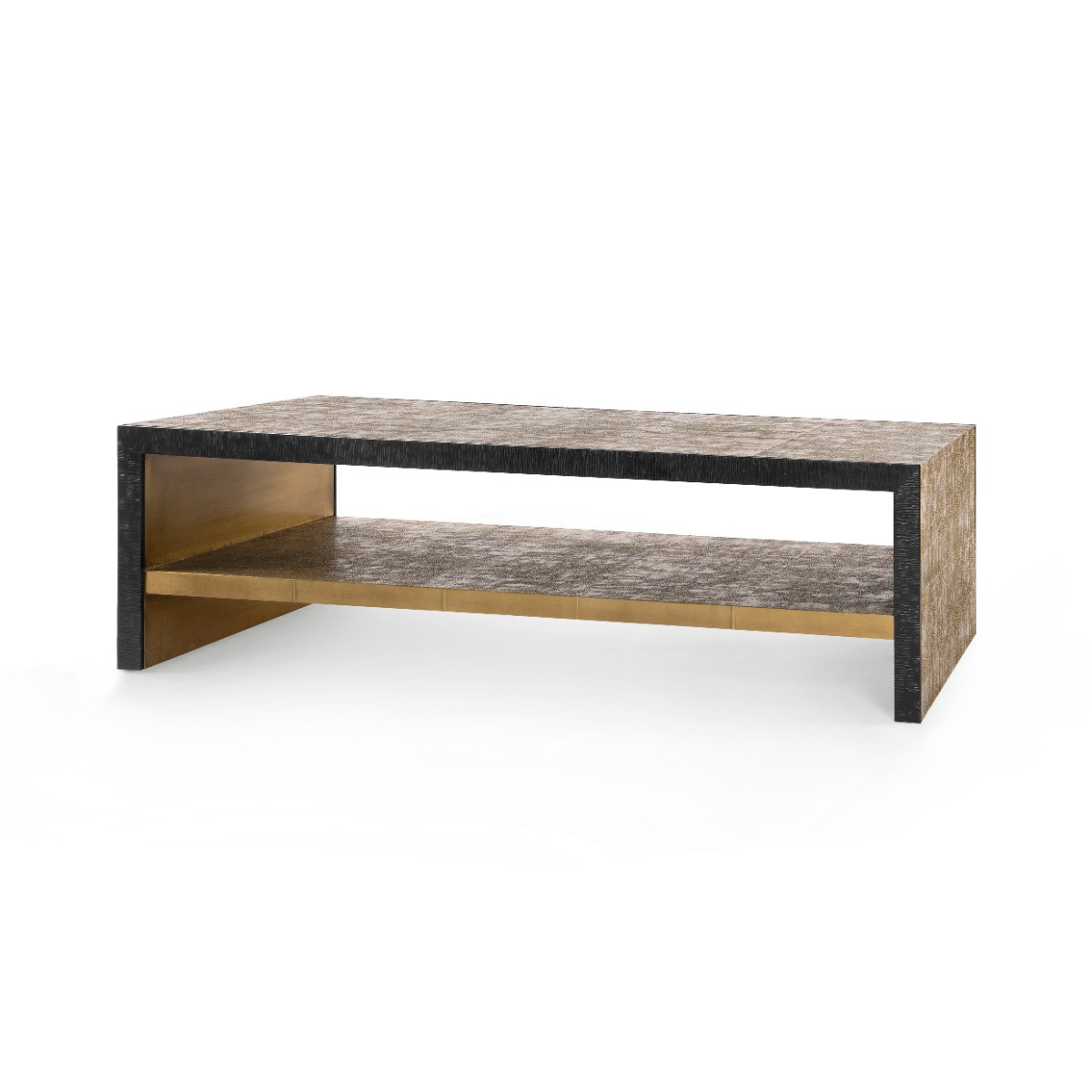 Odeon Coffee Table, Antique Brass and Dark Bronze