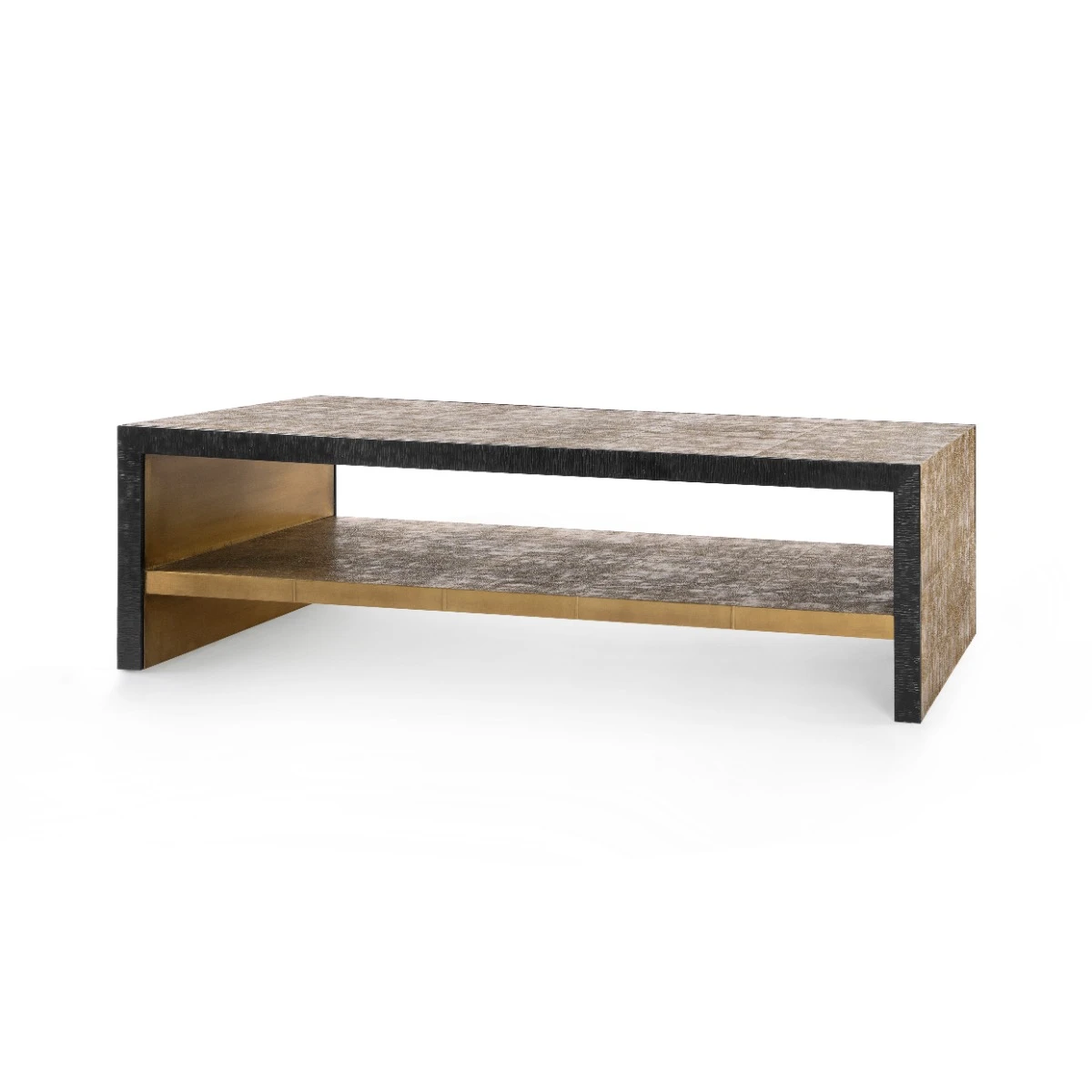 Odeon Coffee Table, Antique Brass and Dark Bronze