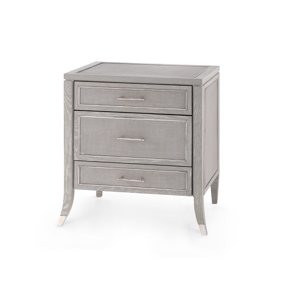Paulina 3-Drawer Side Table, Soft Gray