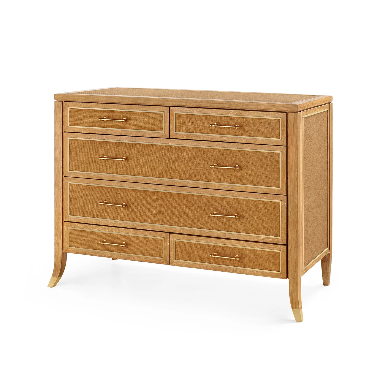 Paulina Large 6-Drawer, Natural and Camel