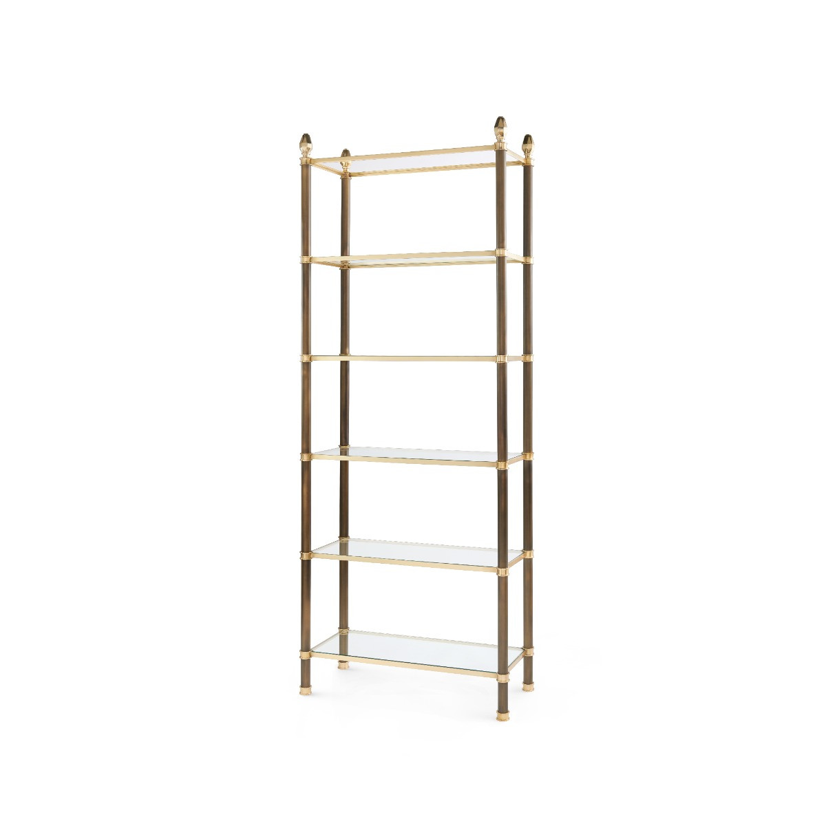 Pierce Etagere, Bronze and Polished Brass