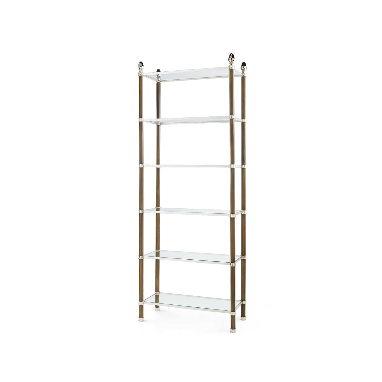 Pierce Etagere, Bronze and Polished Nickel