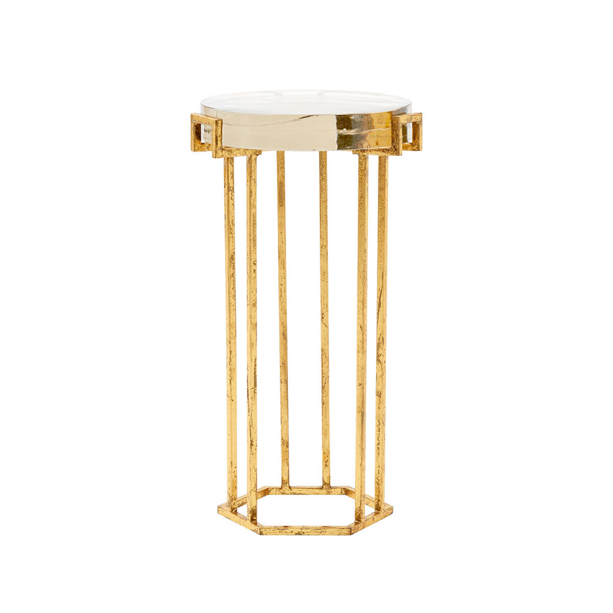 Prism Round Side Table, Gold Leaf