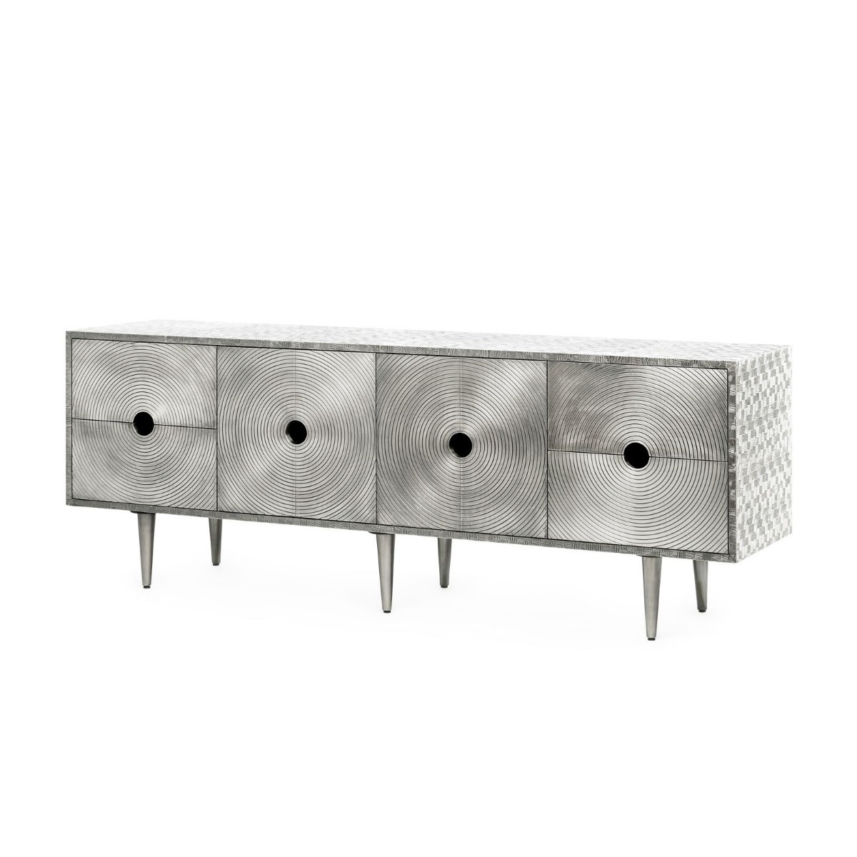 Randers 4-Drawer & 2-Door Cabinet, Nickel