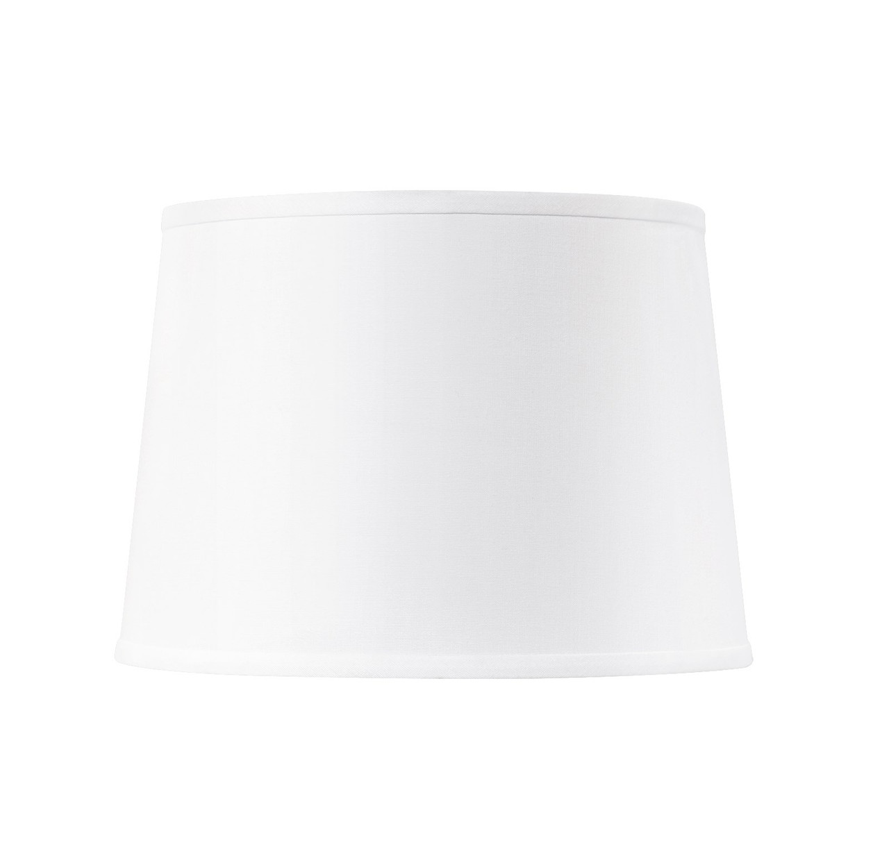 Shade 14-inch White Linen, with Nickel, White