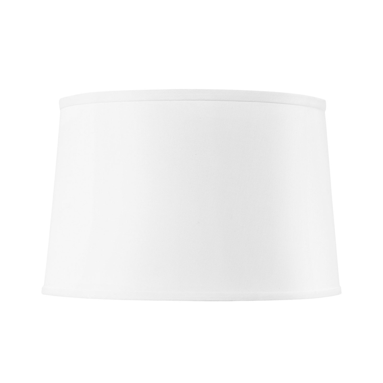 Shade 17-inch White Linen, with Nickel, White