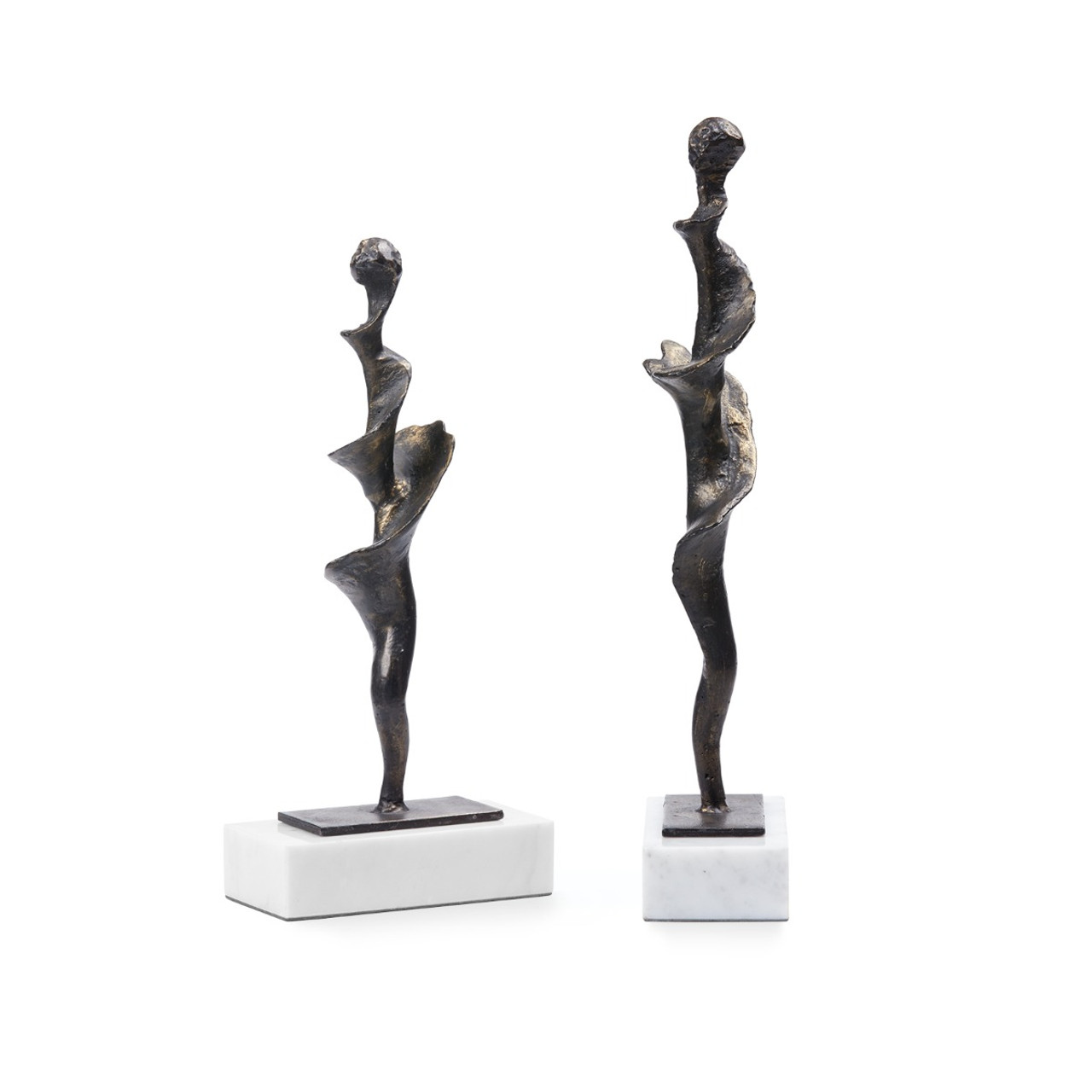 Spiral Small Statue Set of 2, Bronze