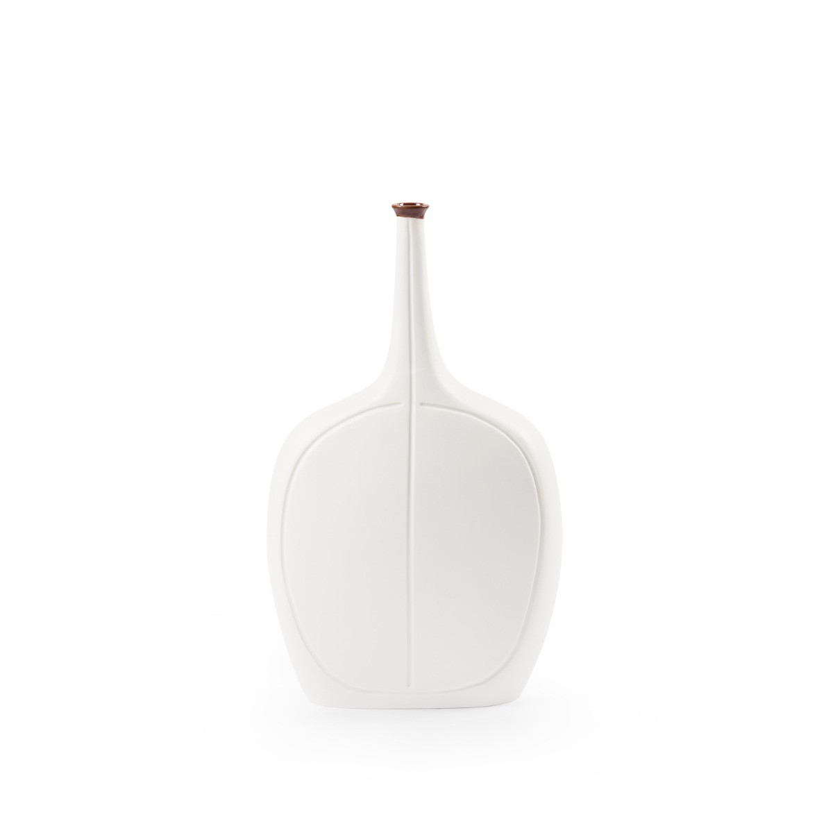 Vence Medium Vase, Blanc de Chine and Dark Amber