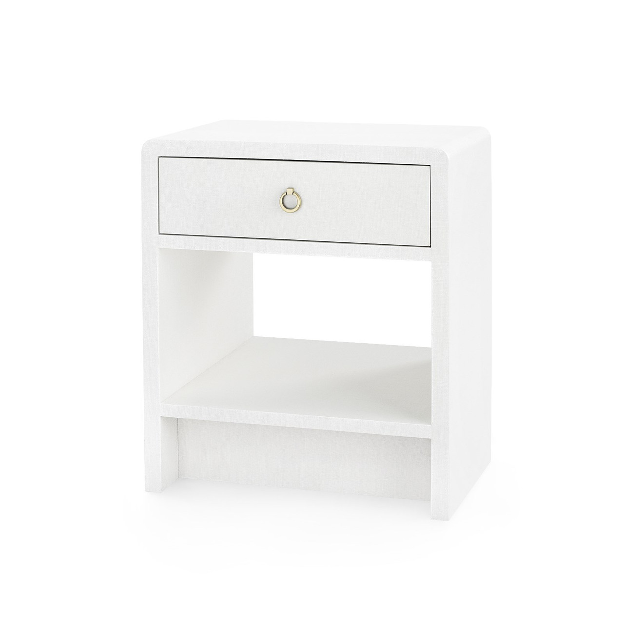 Benjamin Linen 1-Drawer Side Table, Chiffon White