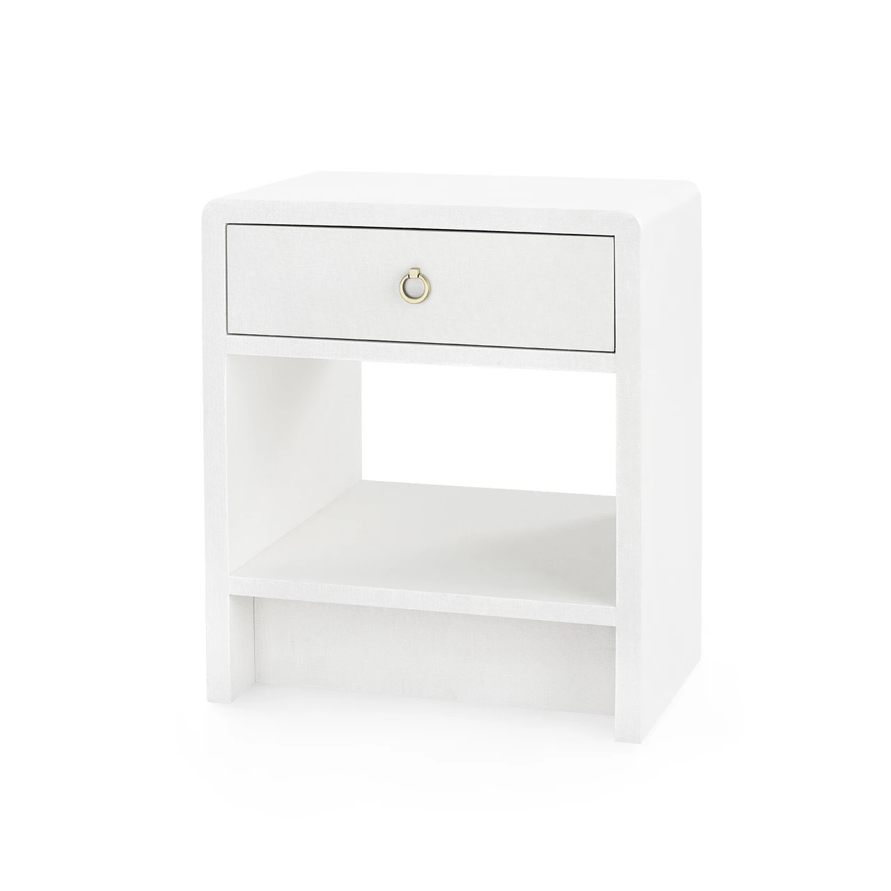 Benjamin Linen 1-Drawer Side Table, Chiffon White