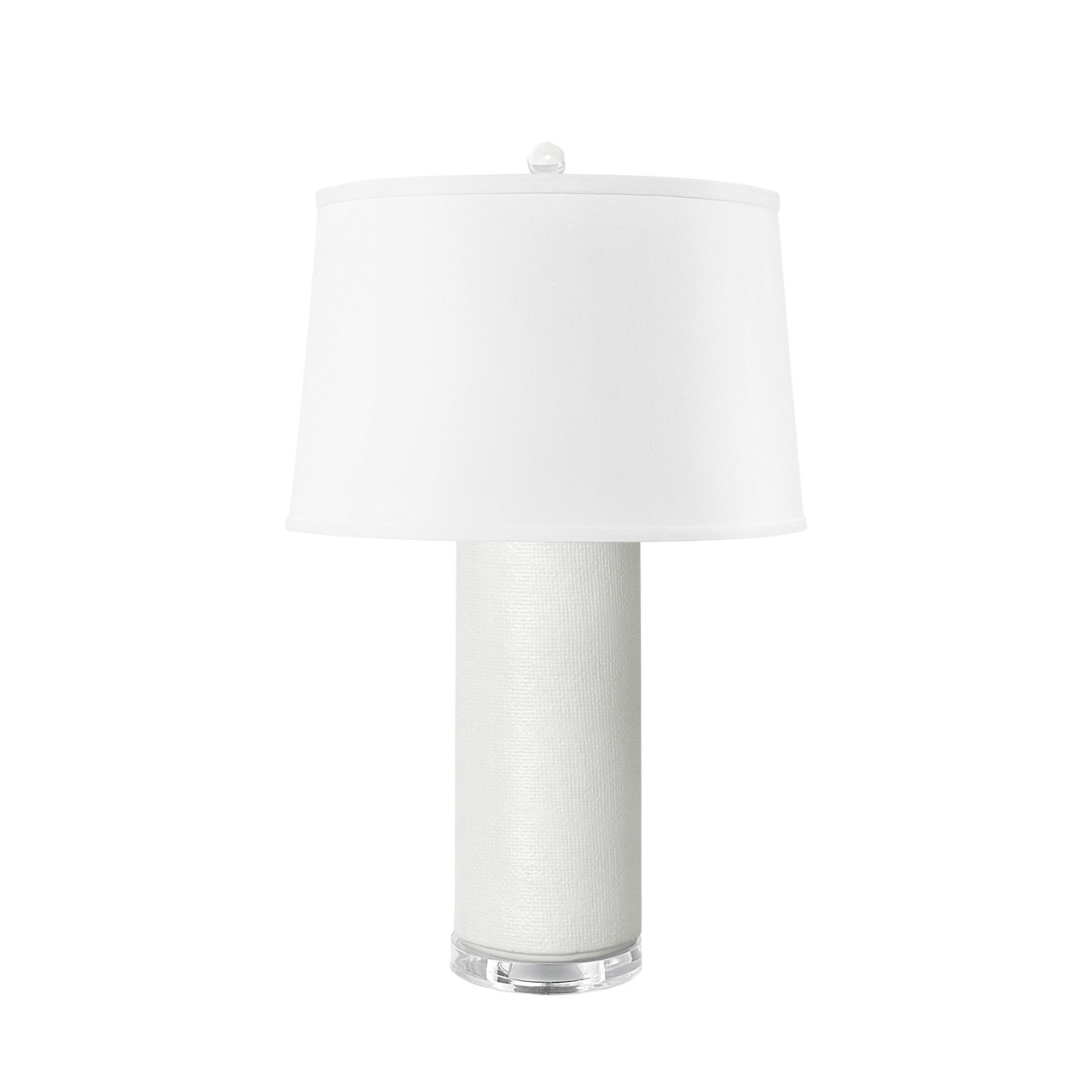 Cleo Lamp with Shade 17-inch White Linen, with Nickel, Off White Linen