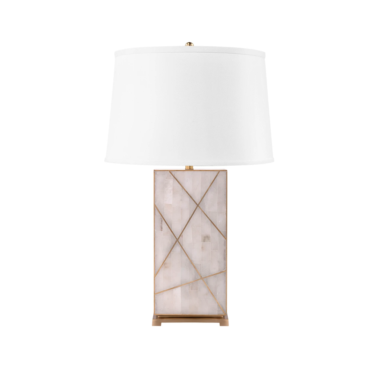 Elgin Lamp with Shade 17-inch White Linen, with Gold, Alabaster