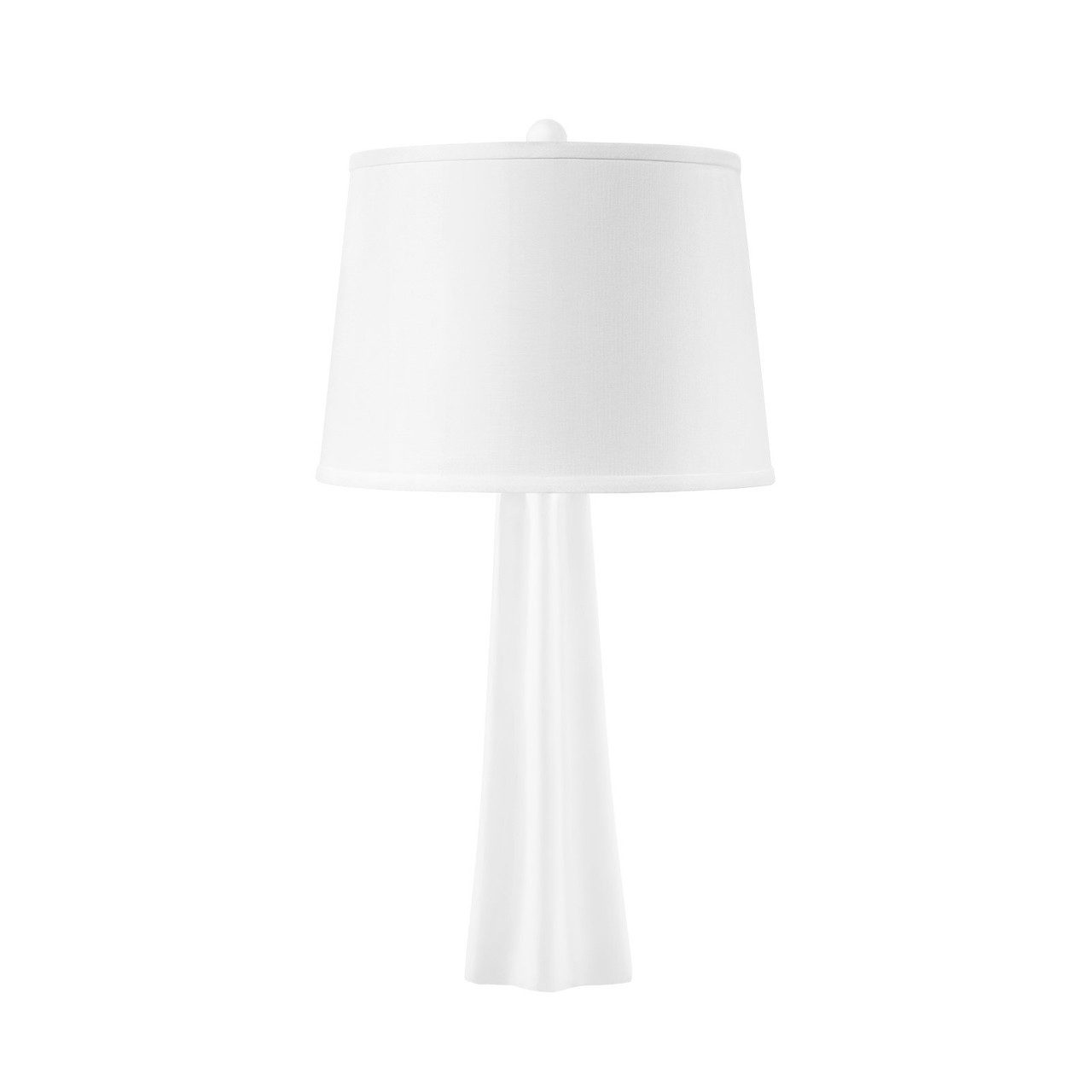 Estrella Lamp with Shade 14-inch White Linen, with Nickel, Plaster White