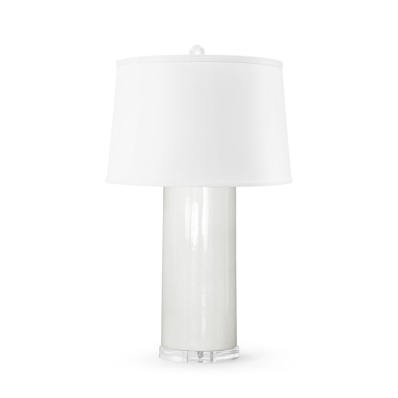 Formosa Lamp with Shade 17-inch White Linen, with Nickel, White Cloud