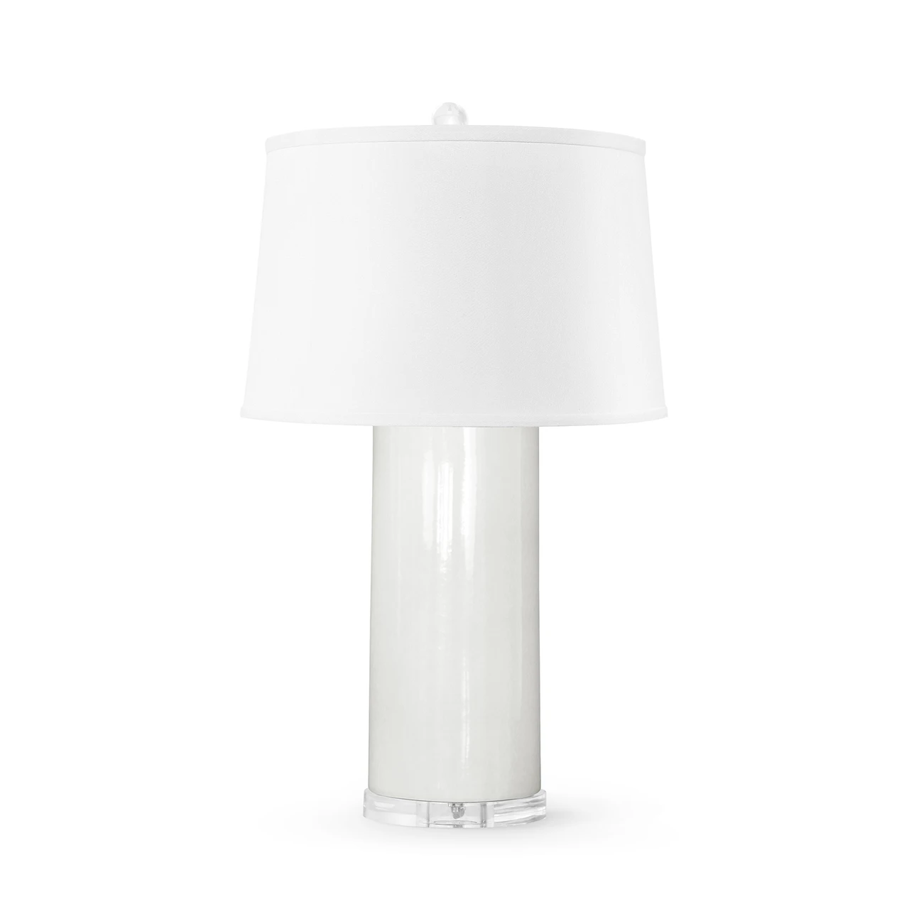 Formosa Lamp with Shade 17-inch White Linen, with Nickel, White Cloud