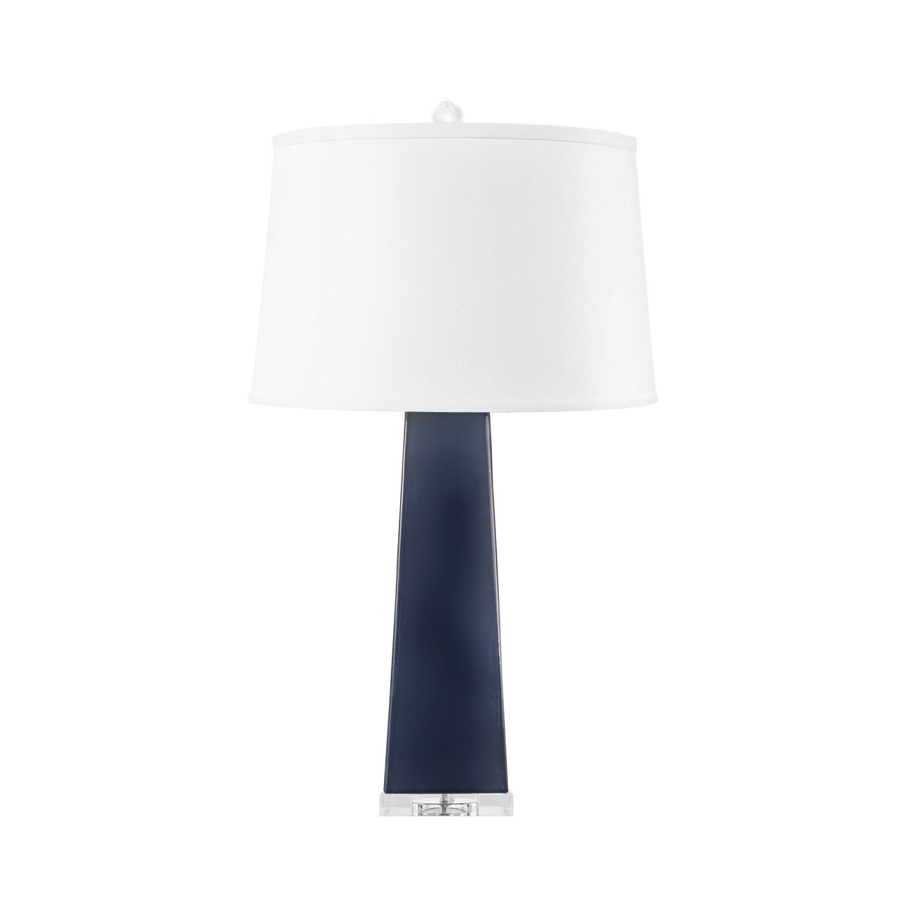 Naxos Lamp with Shade 17-inch White Linen, with Nickel, Polo Blue