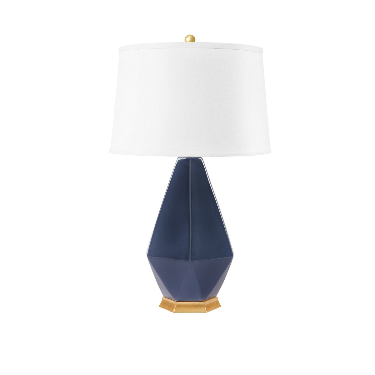 Olsen Lamp with Shade 17-inch White Linen, with Gold, Star Sapphire