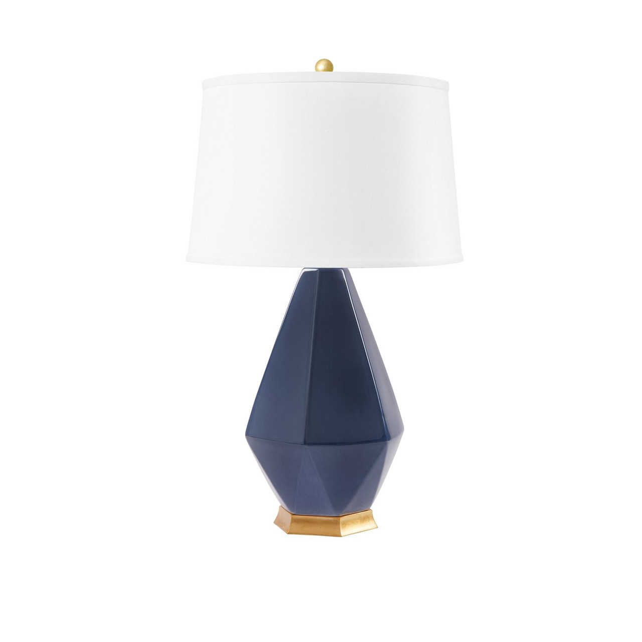 Olsen Lamp with Shade 17-inch White Linen, with Gold, Star Sapphire