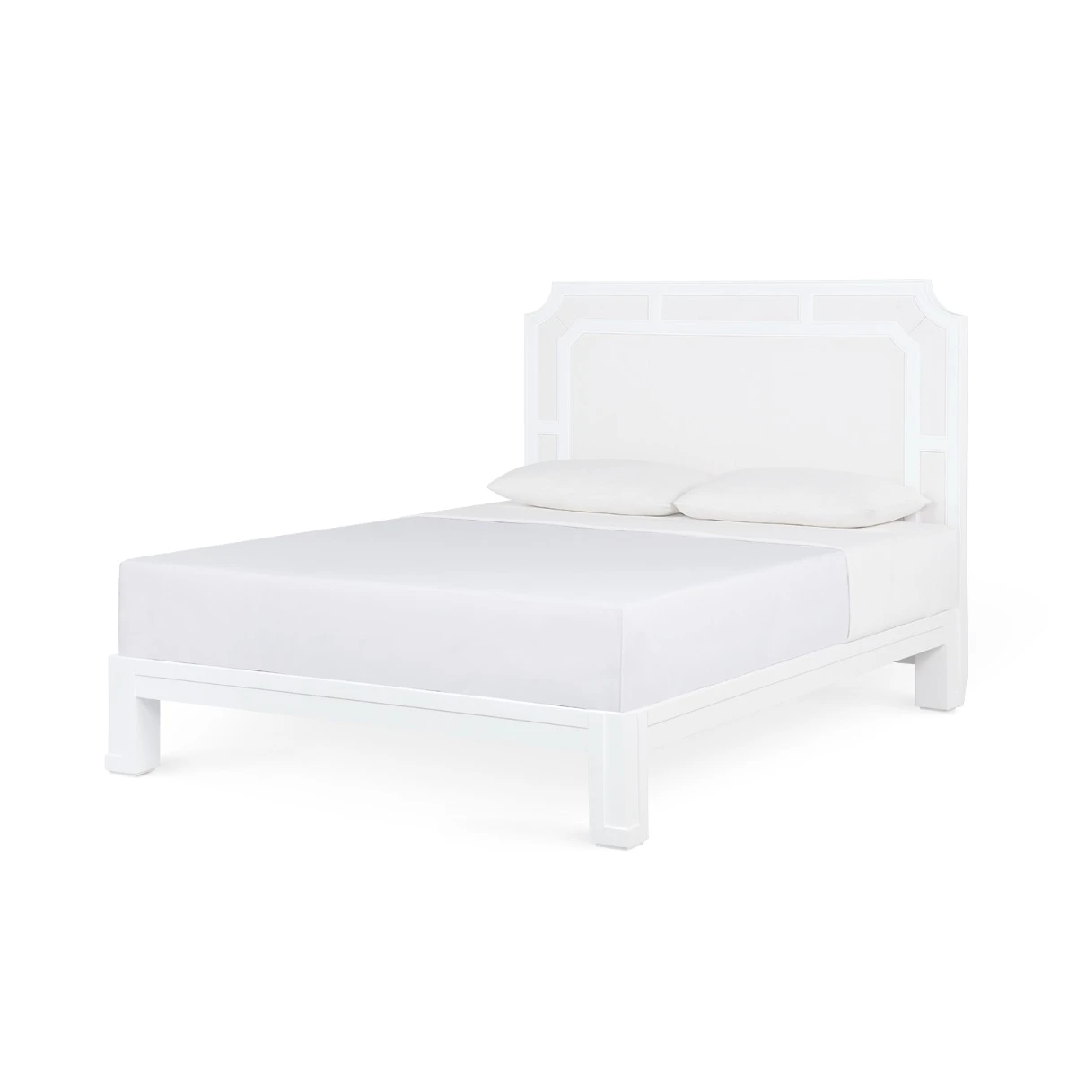 Olivia Queen Headboard With Ryder Bed Frame, Soft White, Vanilla